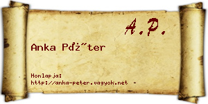 Anka Péter névjegykártya
