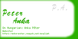 peter anka business card